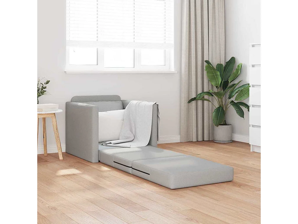 Canapé-lit avec coussin Gris nuage 74 x 77 x 81 cm tissu