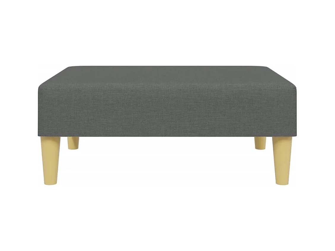 Canapé-lit à 2 places avec repose-pied gris foncé tissu