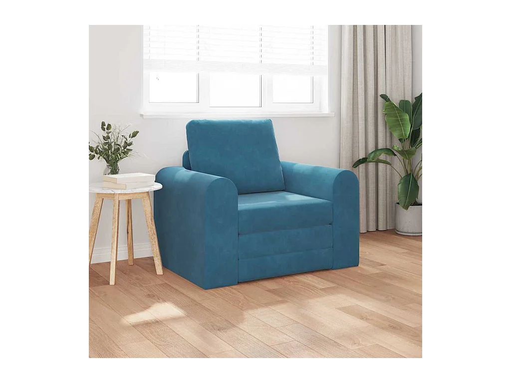 Blaues Schlafsofa 98 x 71 x 83 cm Samt