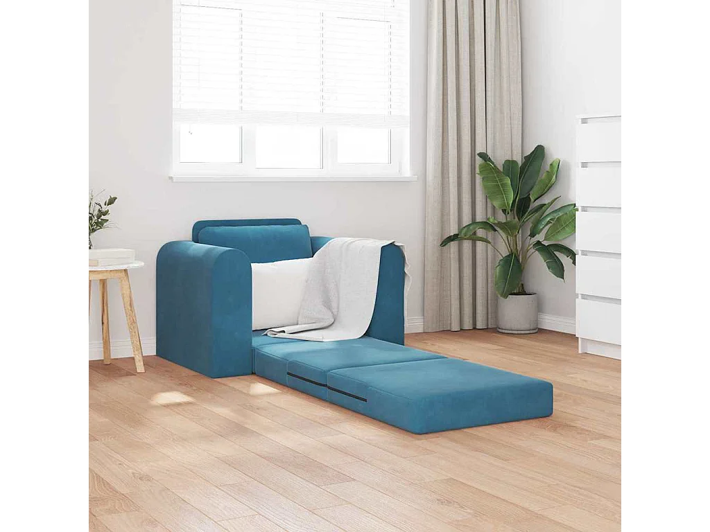 Canapé-Lit Bleu 98 x 71 x 83 cm Velours