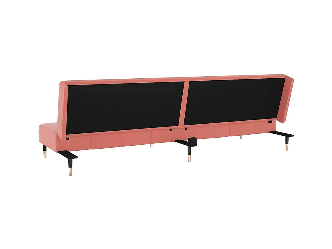 Divano letto a 2 posti in velluto rosa