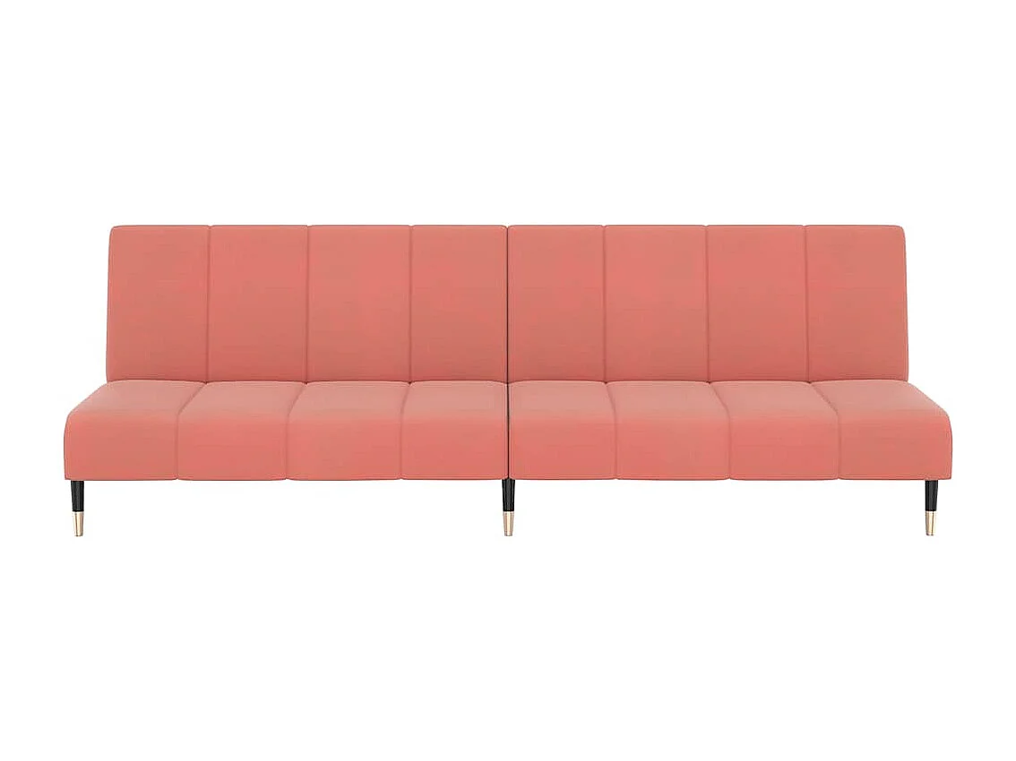 Sofá cama de 2 plazas de terciopelo rosa