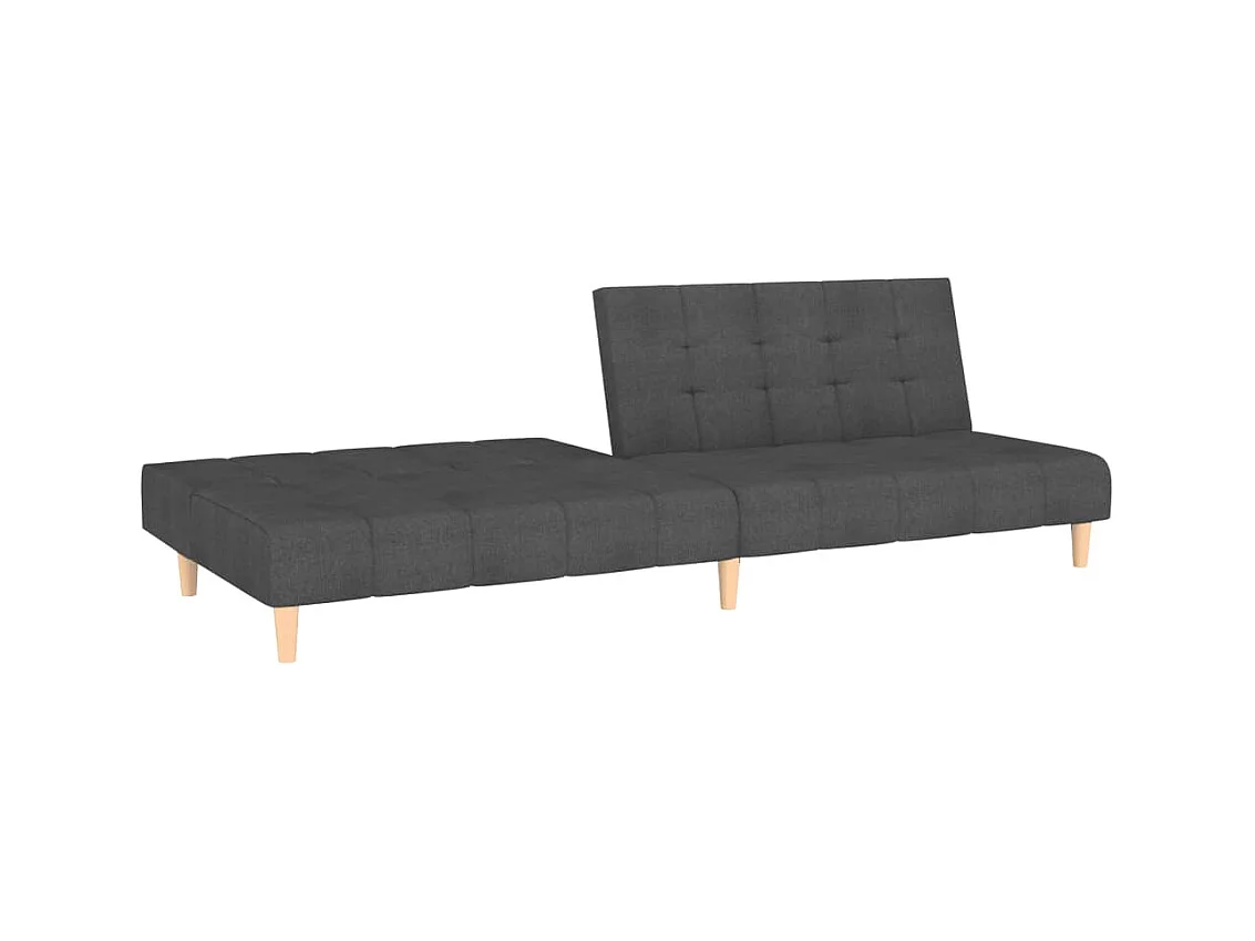 Canapé-lit à 2 places gris foncé tissu