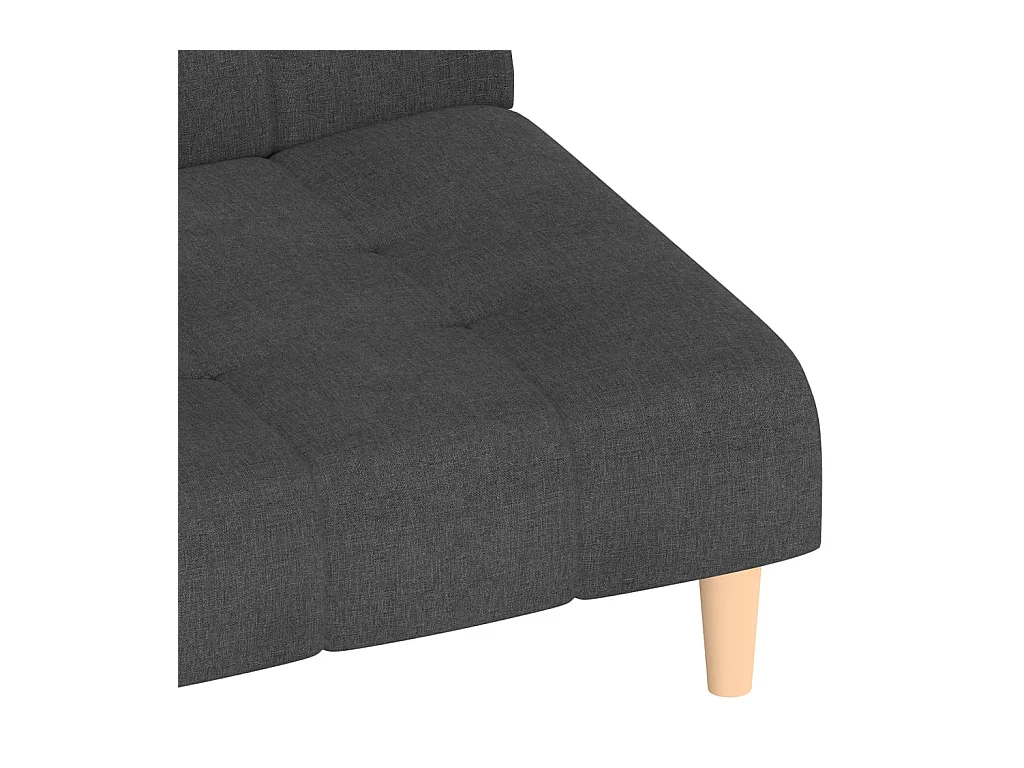 Canapé-lit à 2 places gris foncé tissu