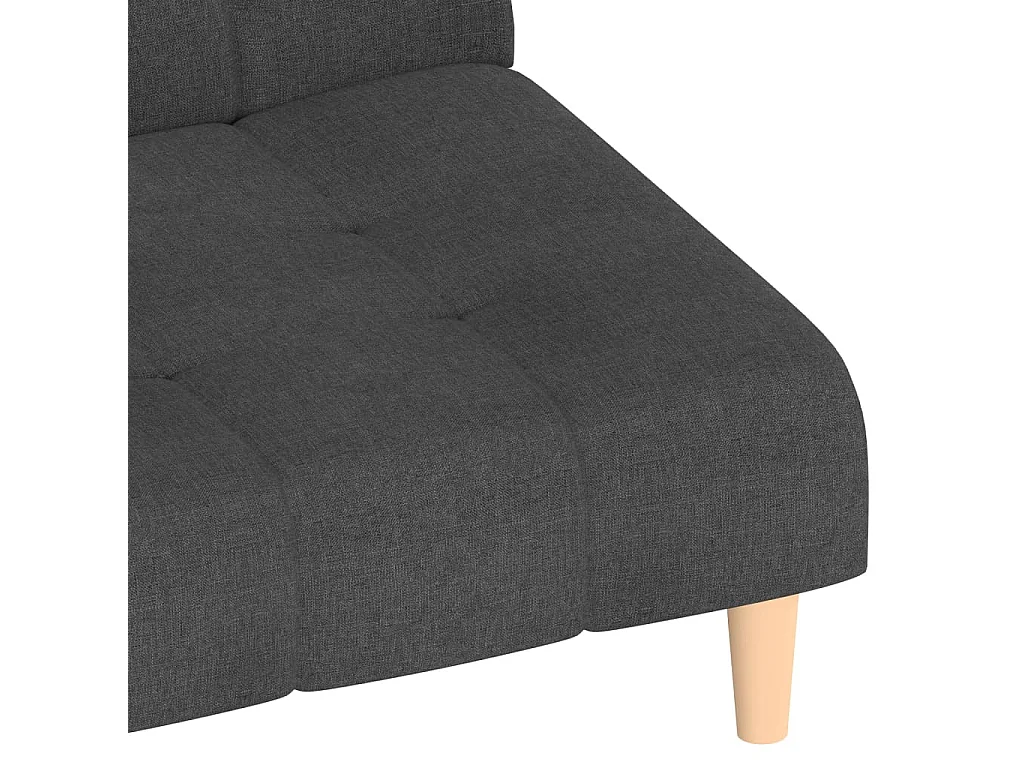 Sofá cama de 2 plazas de tela gris oscuro