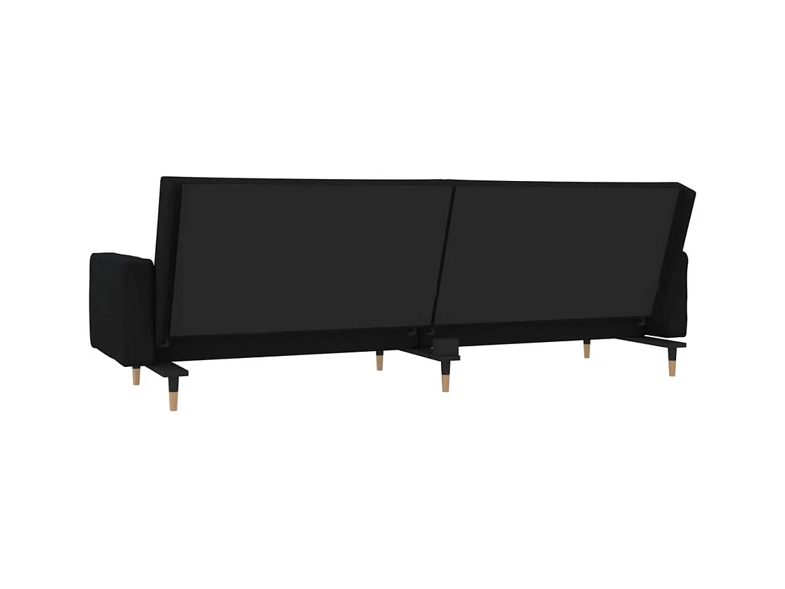 Sofá cama de 2 plazas con dos almohadas Terciopelo Negro