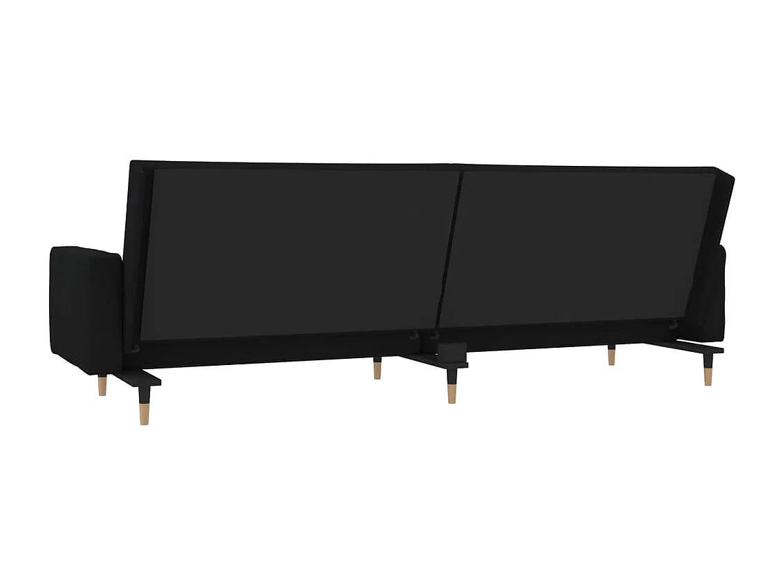 Sofá cama de 2 plazas con dos almohadas Terciopelo Negro