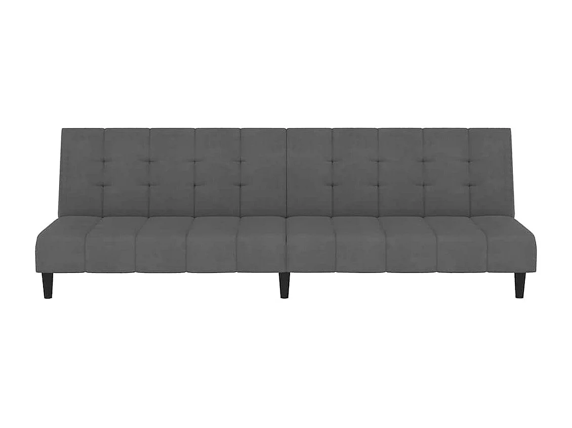 Sofá cama de 2 plazas de terciopelo gris oscuro