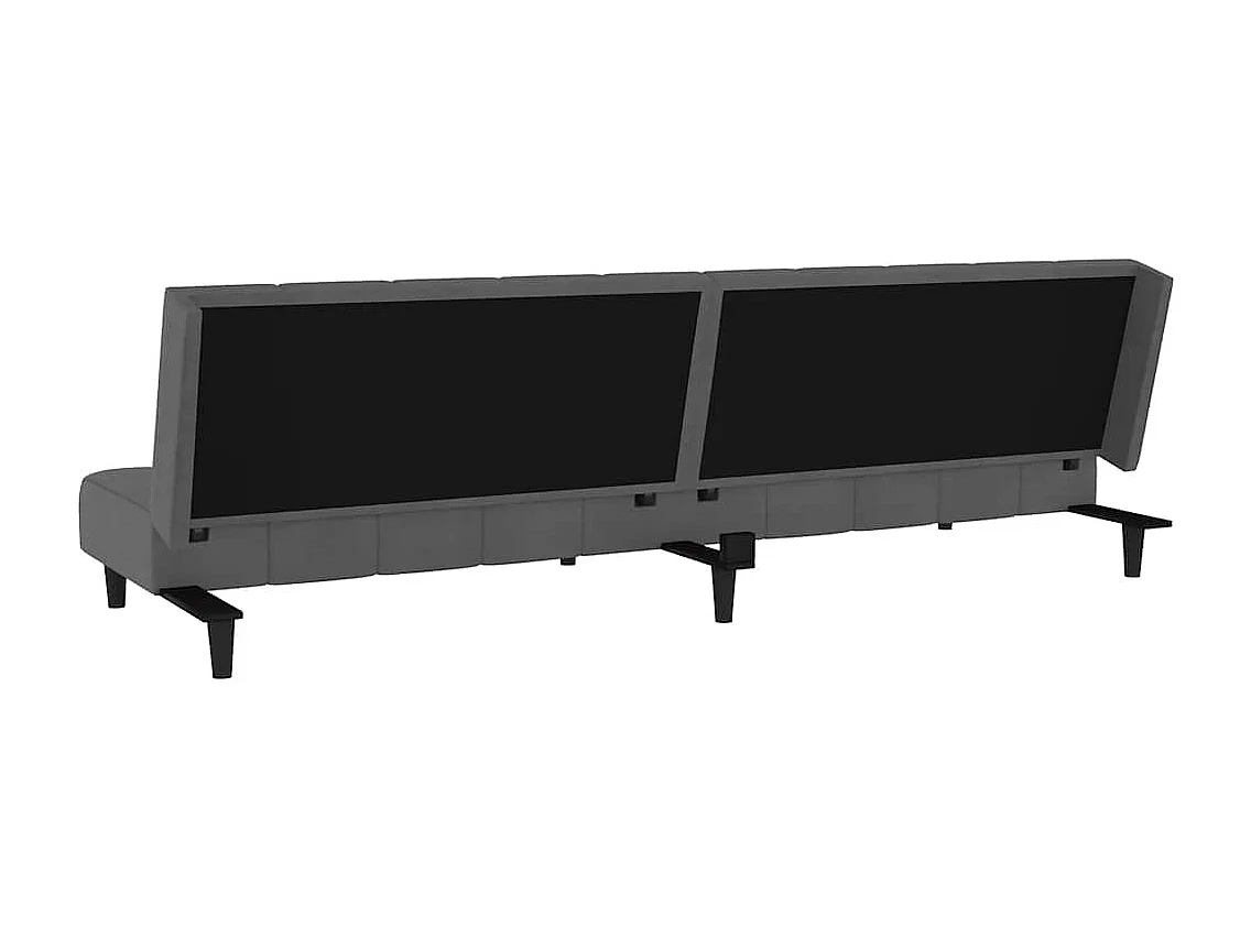 Sofá cama de 2 plazas de terciopelo gris oscuro