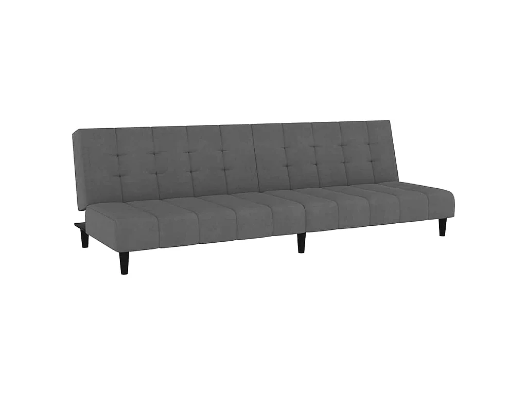 Canapé convertible clic-clac 2 places en velours gris foncé