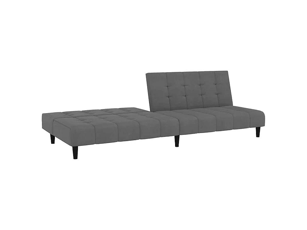 Canapé convertible clic-clac 2 places en velours gris foncé