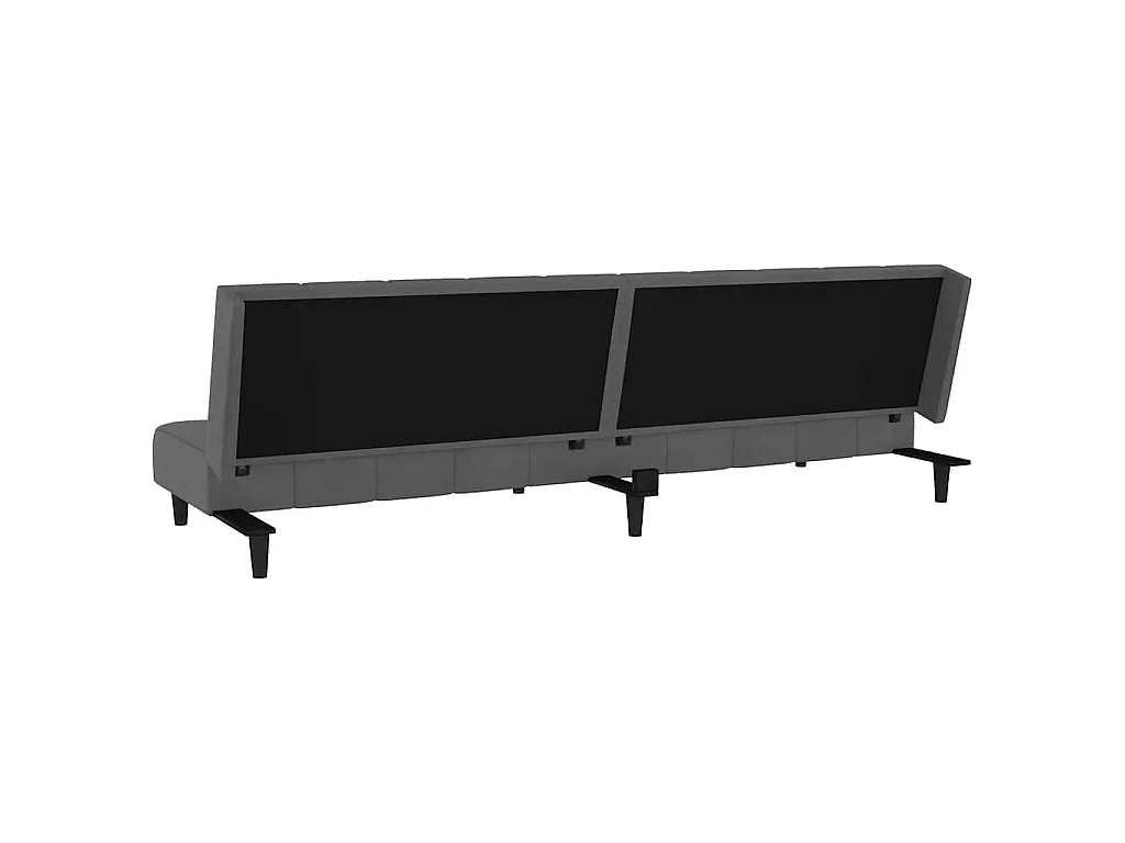 Canapé convertible clic-clac 2 places en velours gris foncé