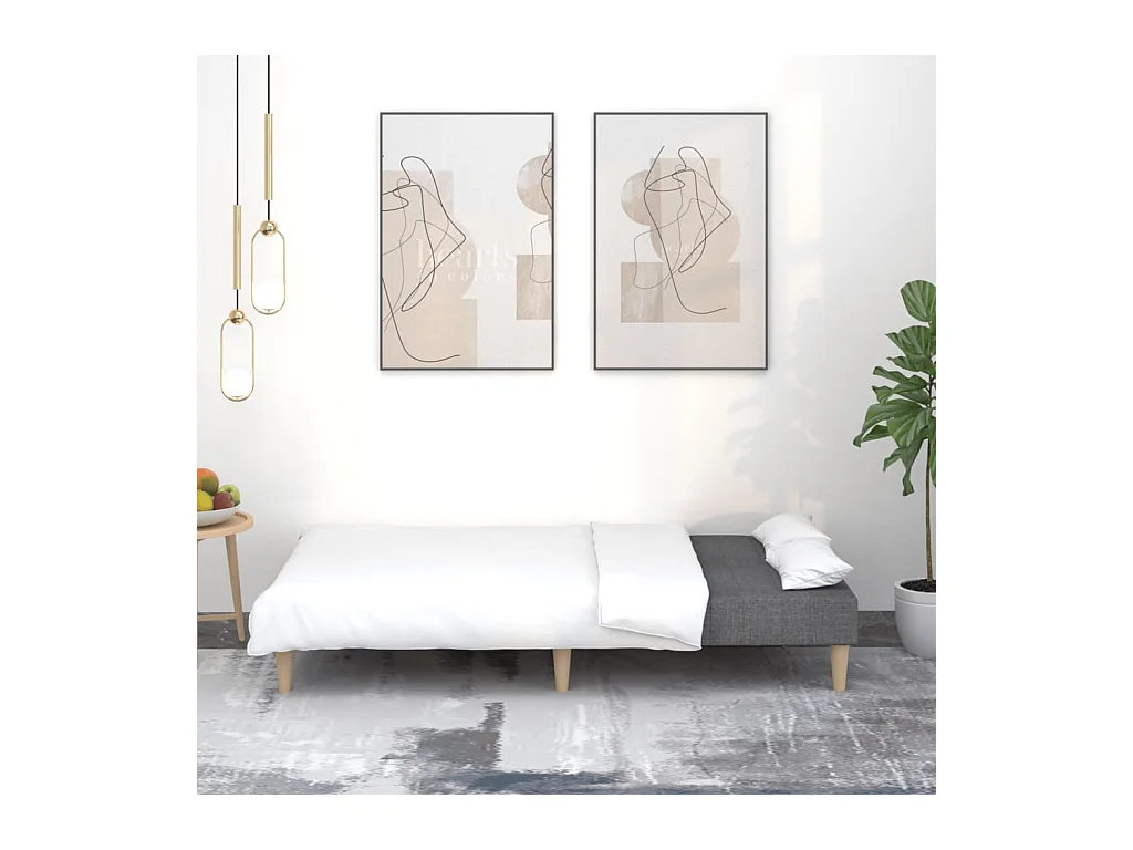 Donkergrijze stoffen 2-zits slaapbank