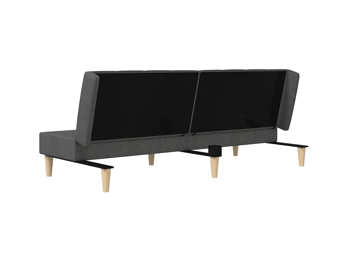 Donkergrijze stoffen 2-zits slaapbank