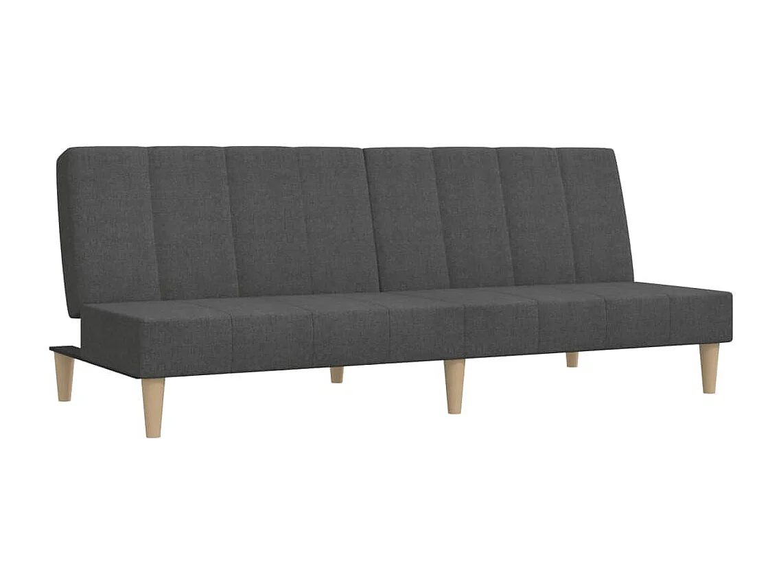 Sofá cama de 2 plazas de tela gris oscuro