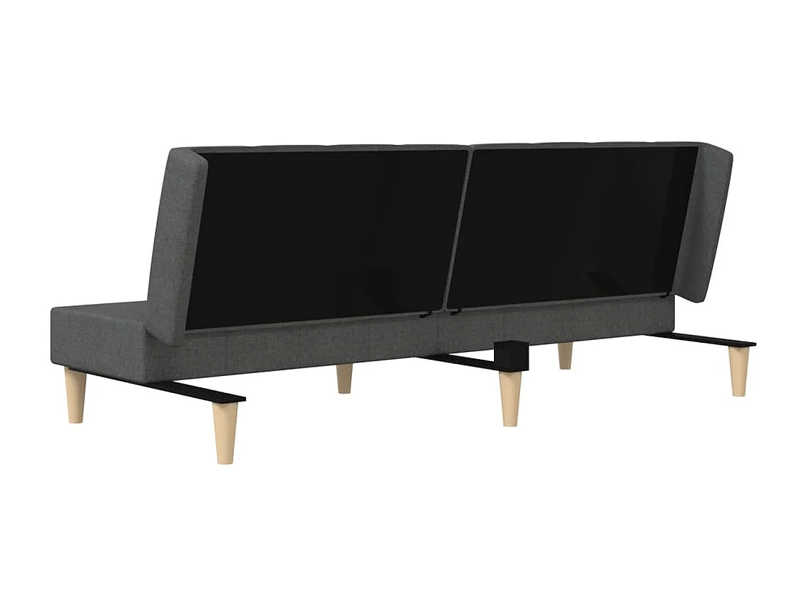 Sofá cama de 2 plazas de tela gris oscuro