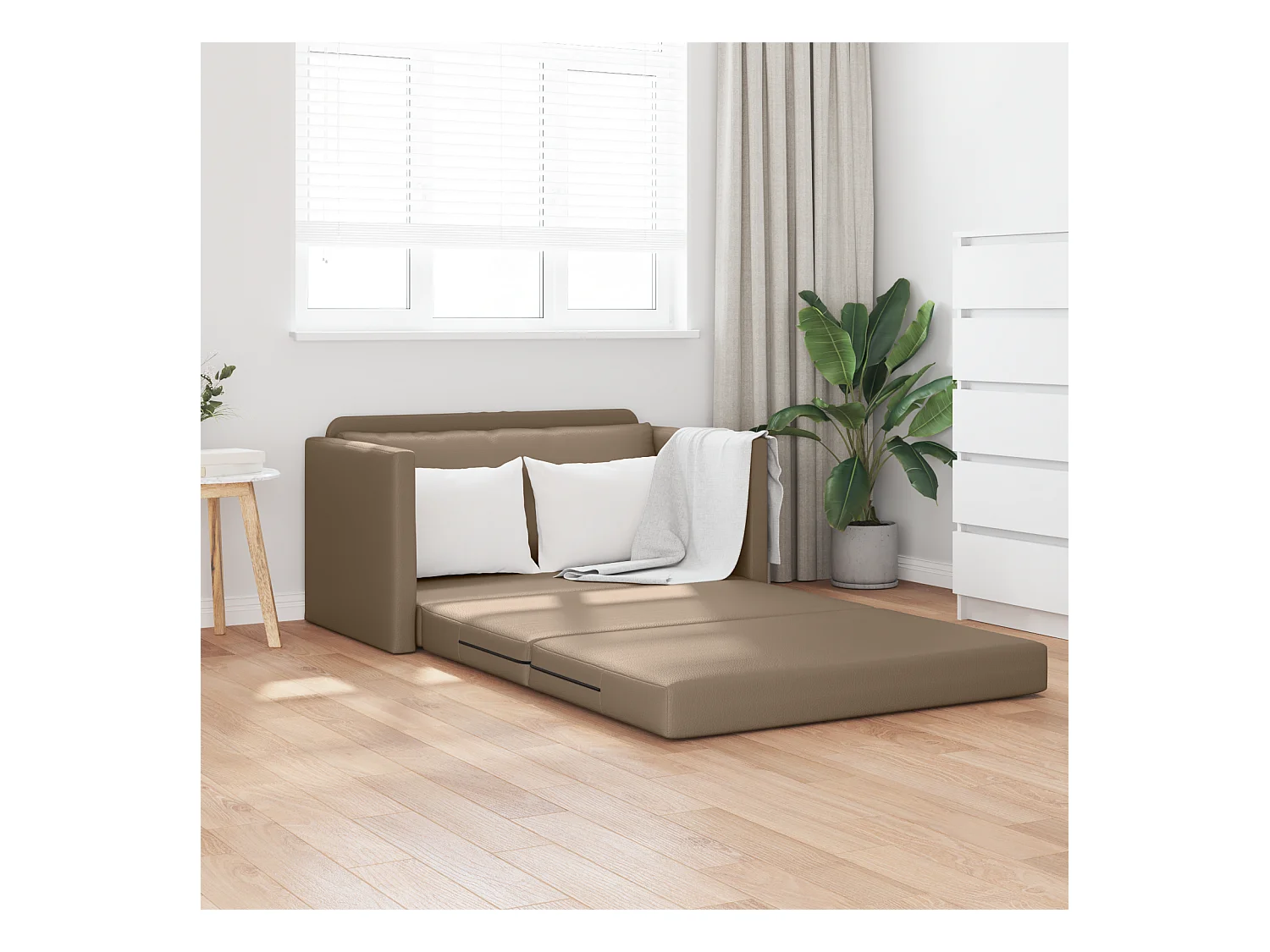 Divano letto Cappuccino 124 x 71 x 78 cm in similpelle