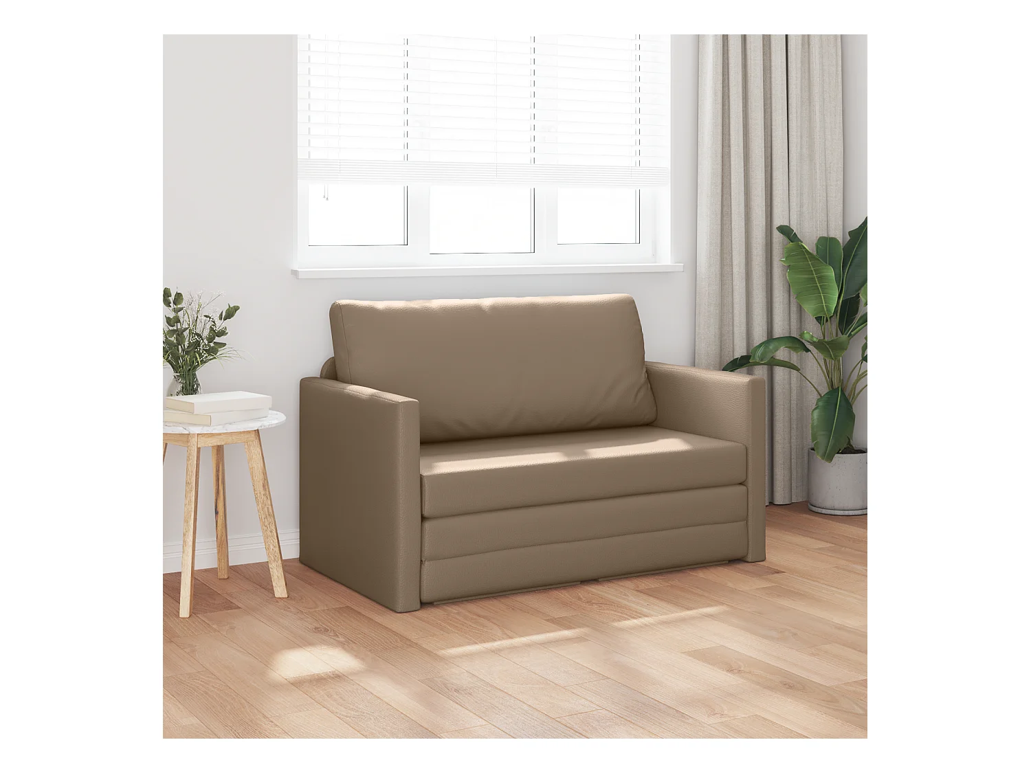 Divano letto Cappuccino 124 x 71 x 78 cm in similpelle