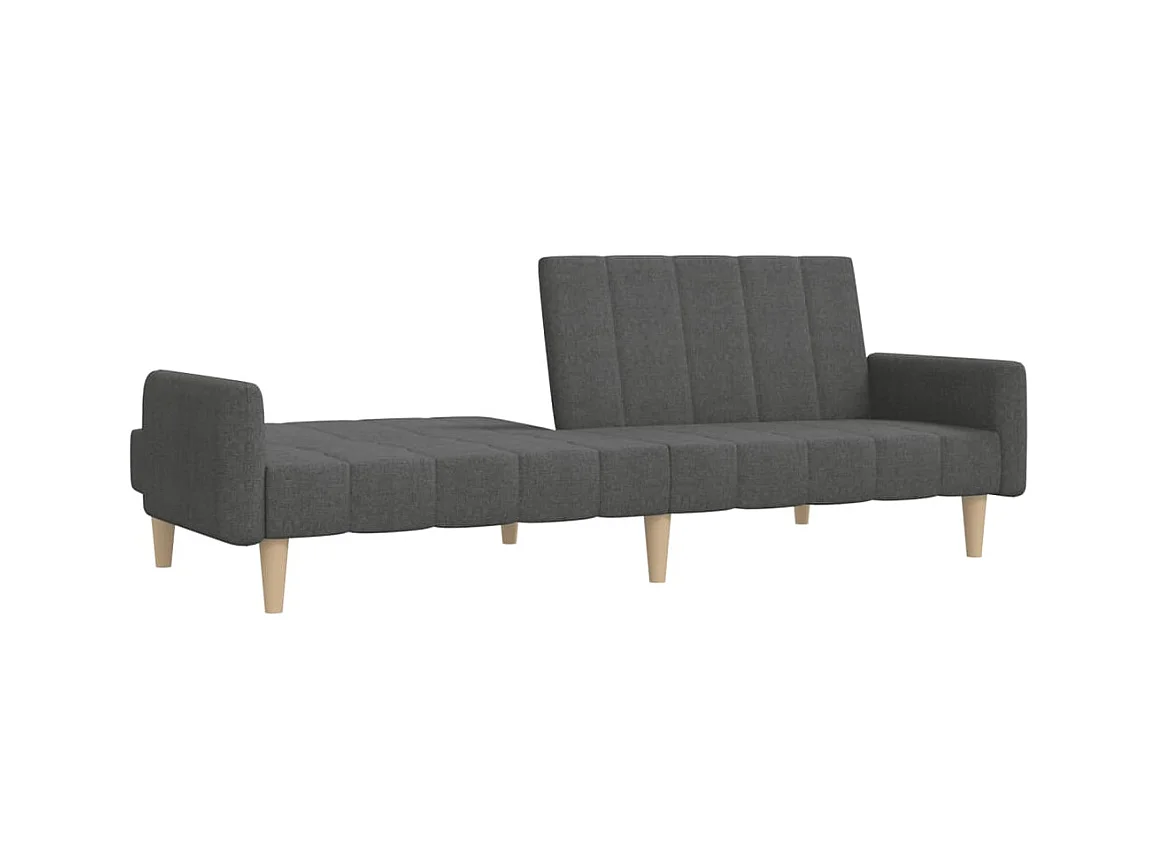 Donkergrijze stoffen 2-zits slaapbank