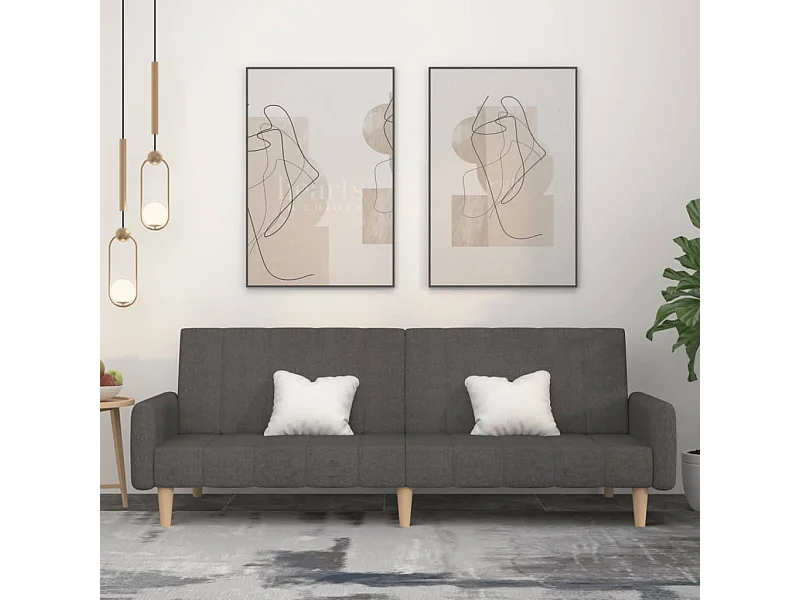 2-Sitzer-Schlafsofa aus dunkelgrauem Stoff