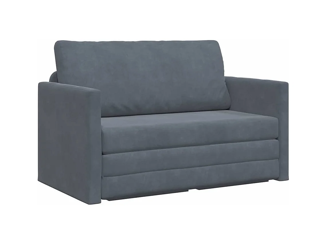 Divano letto grigio scuro 124 x 204 x 61 cm in velluto