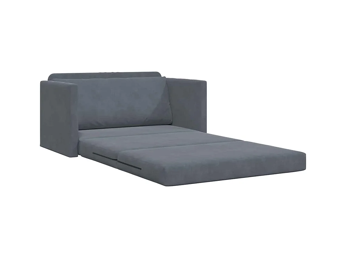 Divano letto grigio scuro 124 x 204 x 61 cm in velluto