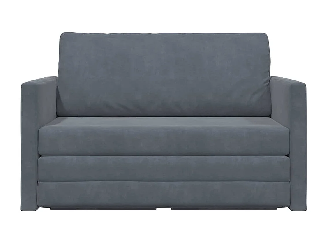 Divano letto grigio scuro 124 x 204 x 61 cm in velluto