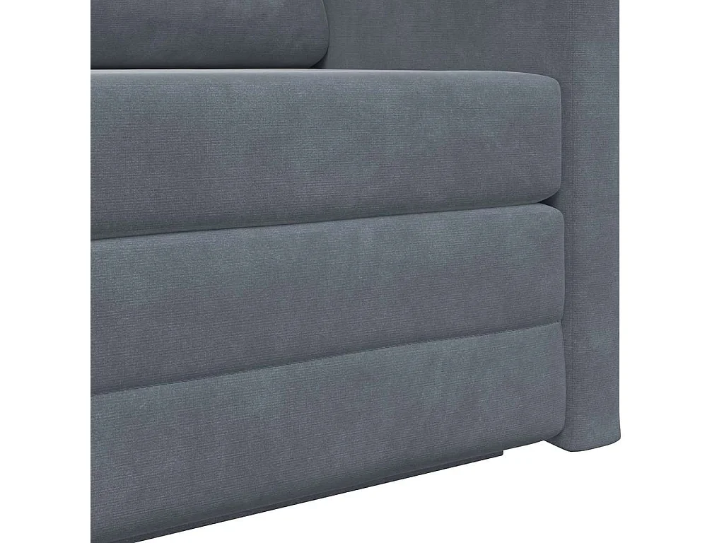 Divano letto grigio scuro 124 x 204 x 61 cm in velluto