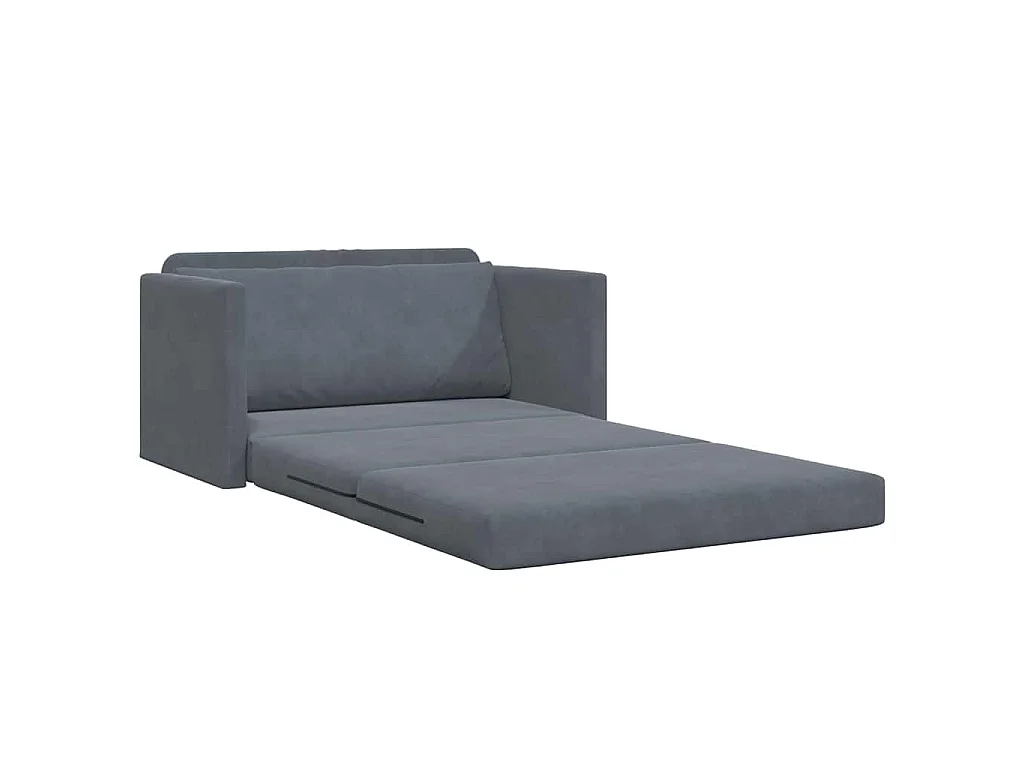 Dunkelgraues Schlafsofa 124 x 204 x 61 cm Samt