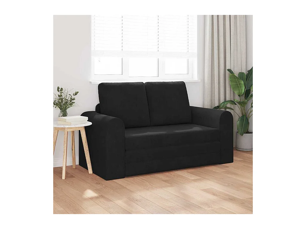 Divano letto nero 148 x 71 x 83 cm in velluto
