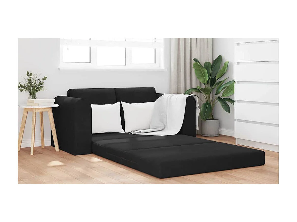 Zwarte slaapbank 148 x 71 x 83 cm fluweel