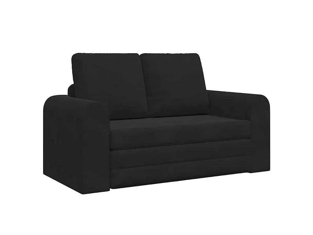Canapé convertible 2 places en velours noir LIT 148x71x83 cm