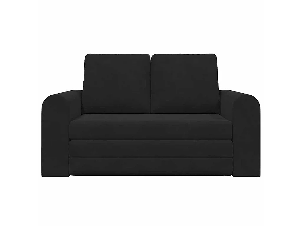 Canapé convertible 2 places en velours noir LIT 148x71x83 cm
