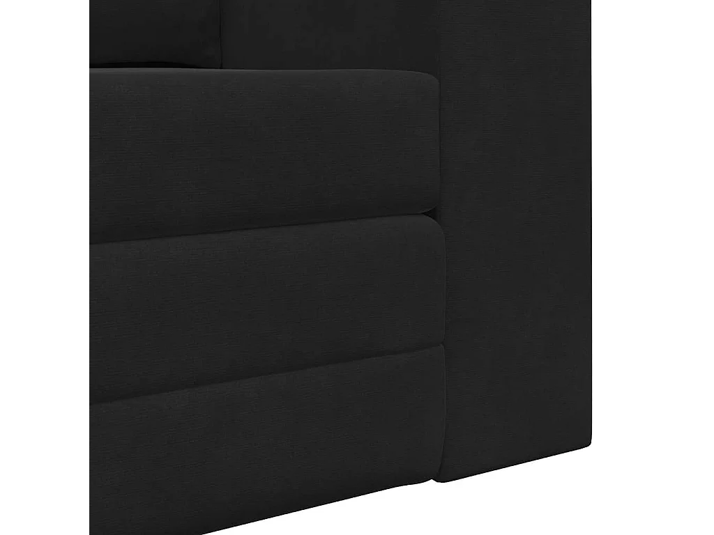 Canapé convertible 2 places en velours noir LIT 148x71x83 cm