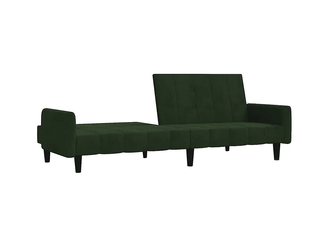 Sofá cama de 2 plazas de terciopelo verde oscuro