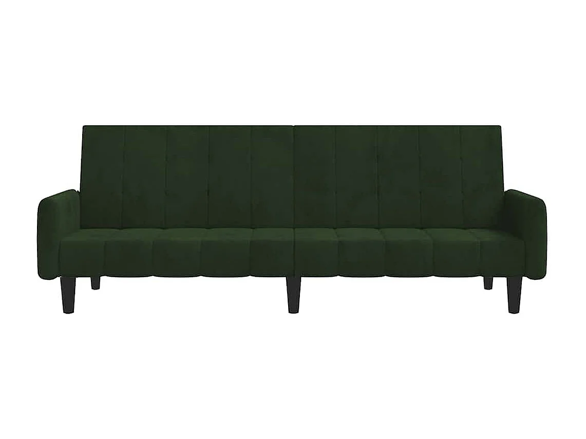 Sofá cama de 2 plazas de terciopelo verde oscuro