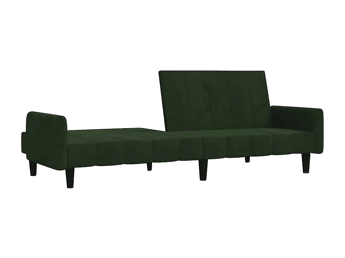 Sofá cama de 2 plazas de terciopelo verde oscuro