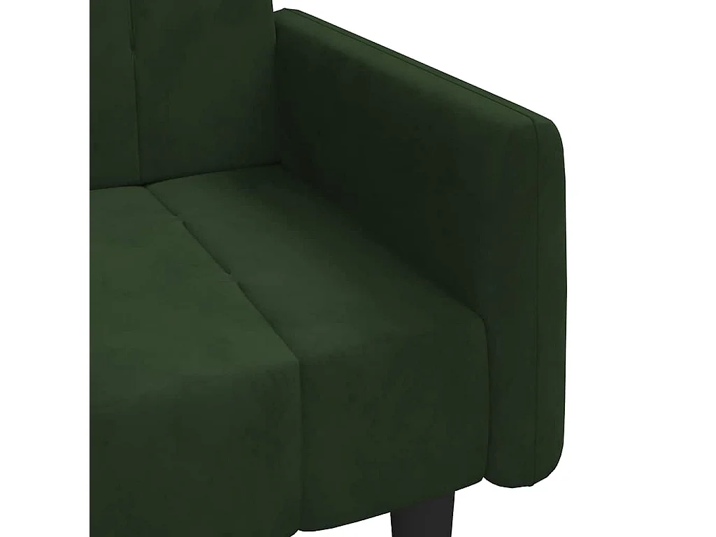Sofá cama de 2 plazas de terciopelo verde oscuro