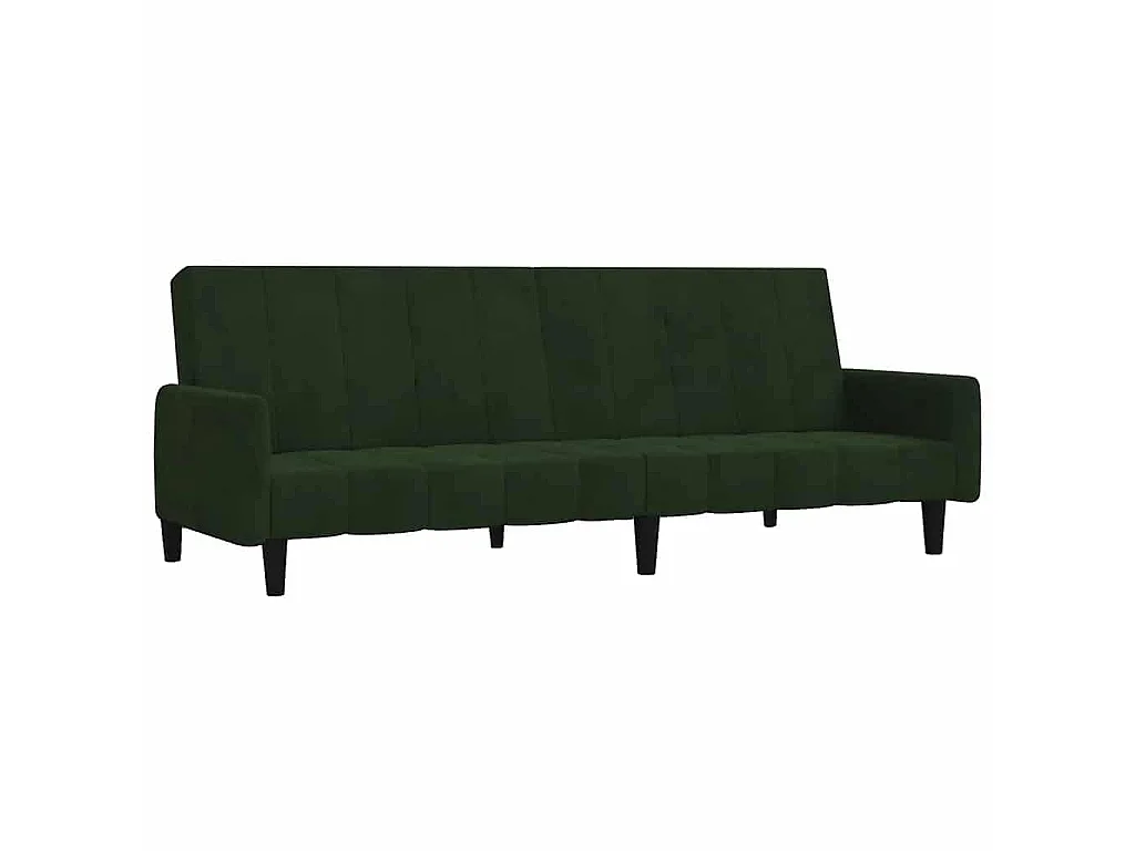 Sofá cama de 2 plazas de terciopelo verde oscuro
