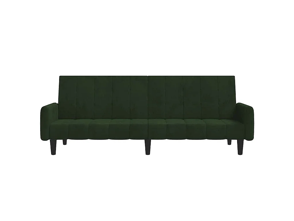 Sofá cama de 2 plazas de terciopelo verde oscuro