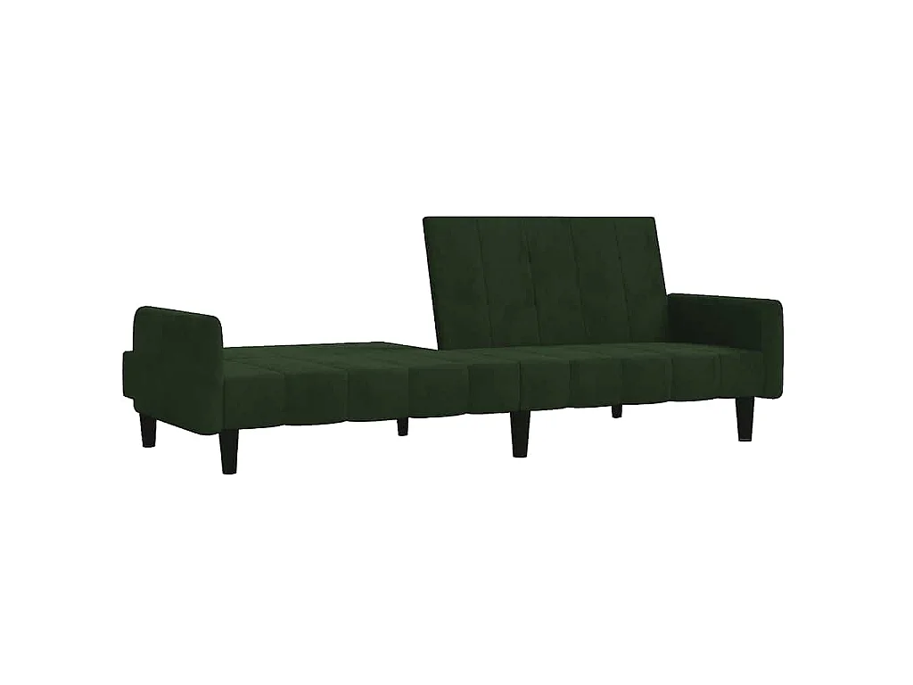 Sofá cama de 2 plazas de terciopelo verde oscuro