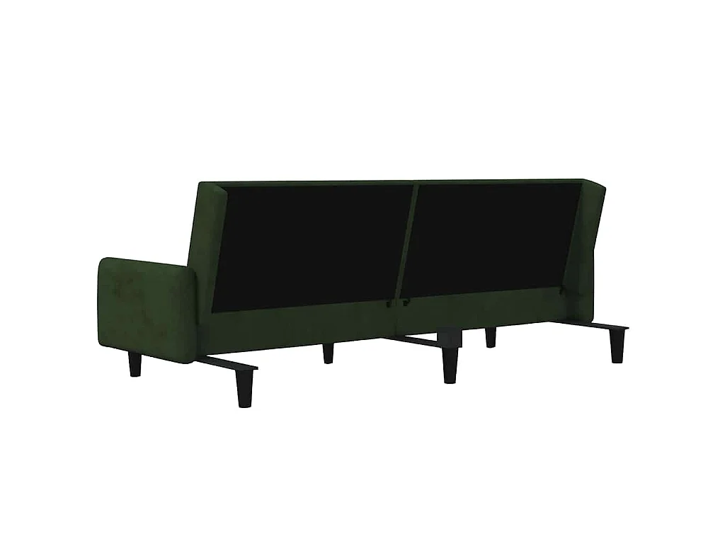 Sofá cama de 2 plazas de terciopelo verde oscuro