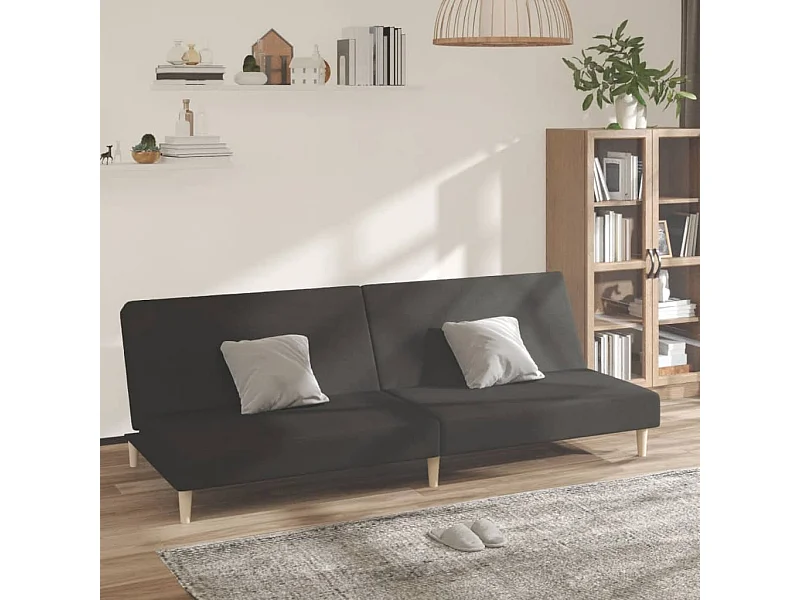 Sofá cama de 2 plazas de tela negra
