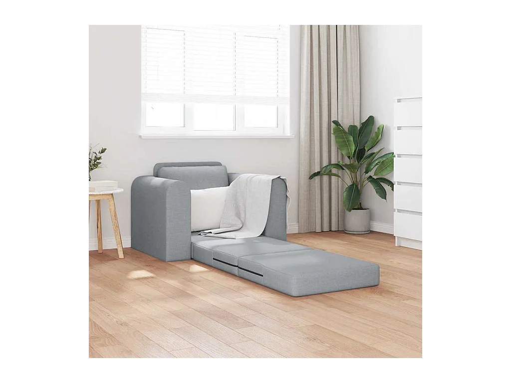 Divano letto grigio chiaro 98 x 71 x 83 cm tessuto