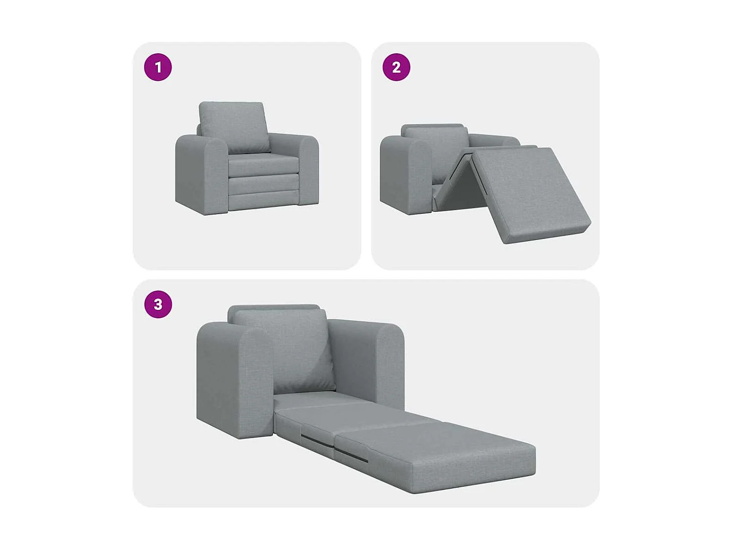 Canapé-Lit Gris clair 98 x 71 x 83 cm tissu