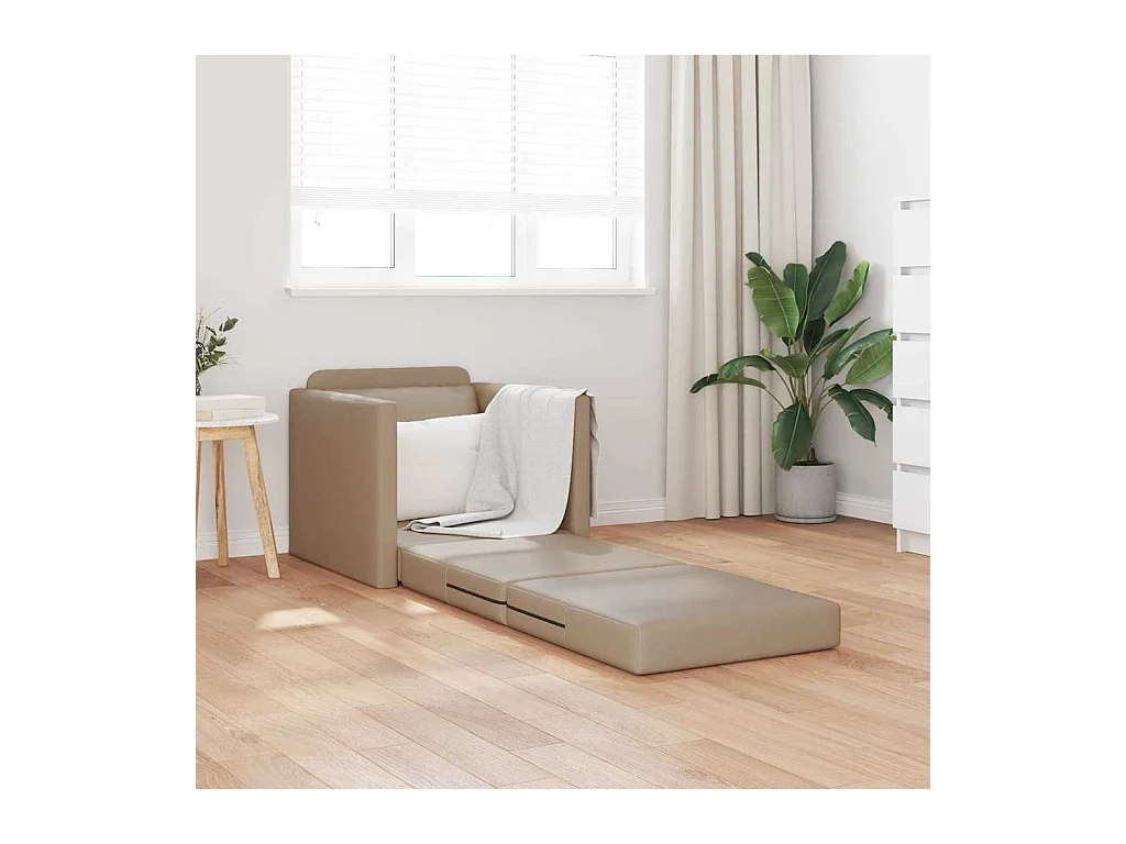 Sofa Lit de Sol Cappuccino 74 x 77 x 81 cm Faux cuir