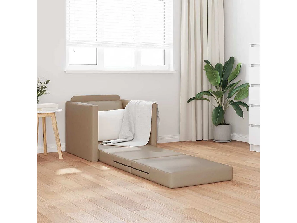Sofa Lit de Sol Cappuccino 74 x 77 x 81 cm Faux cuir
