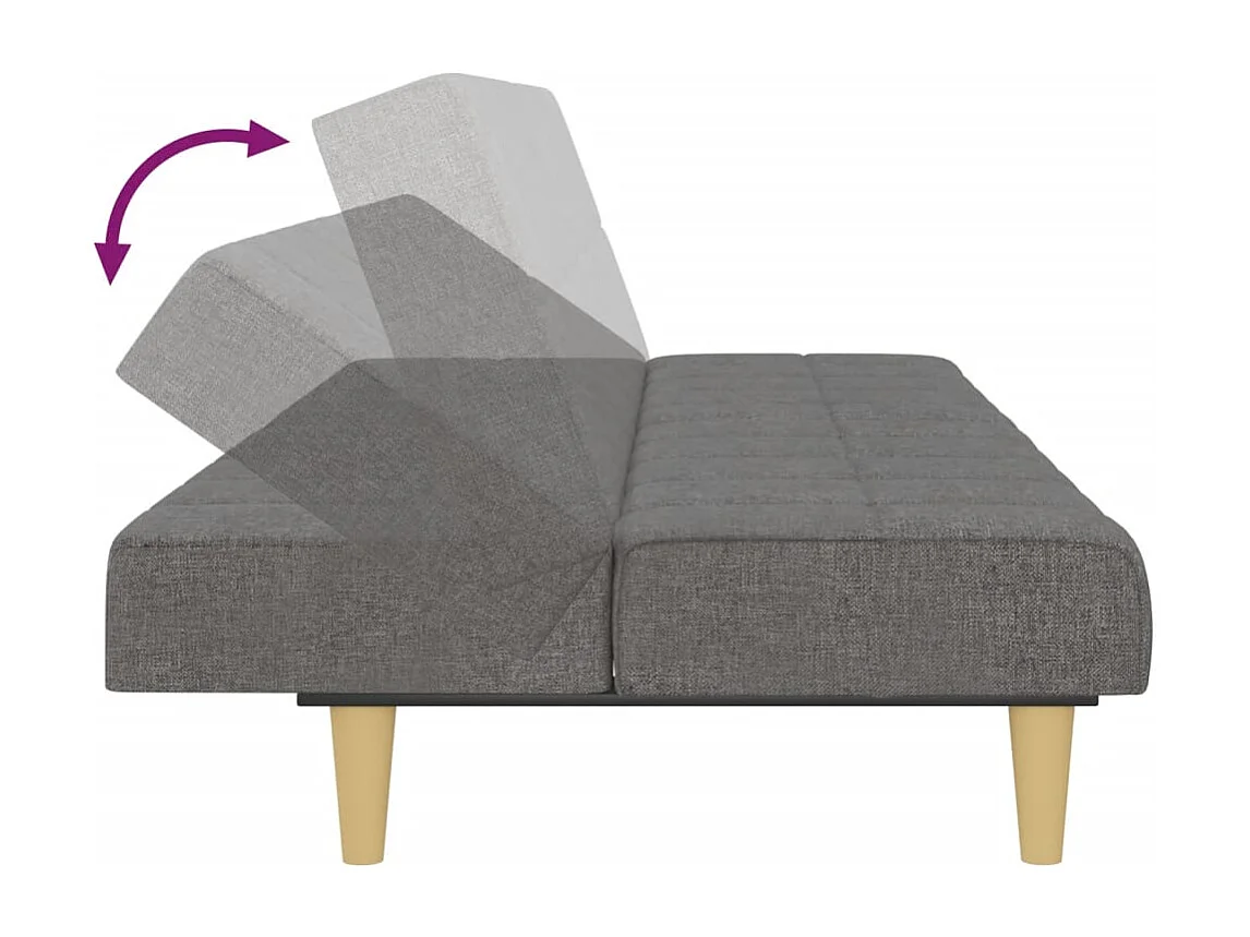 Sofá cama de 2 plazas de tela gris claro