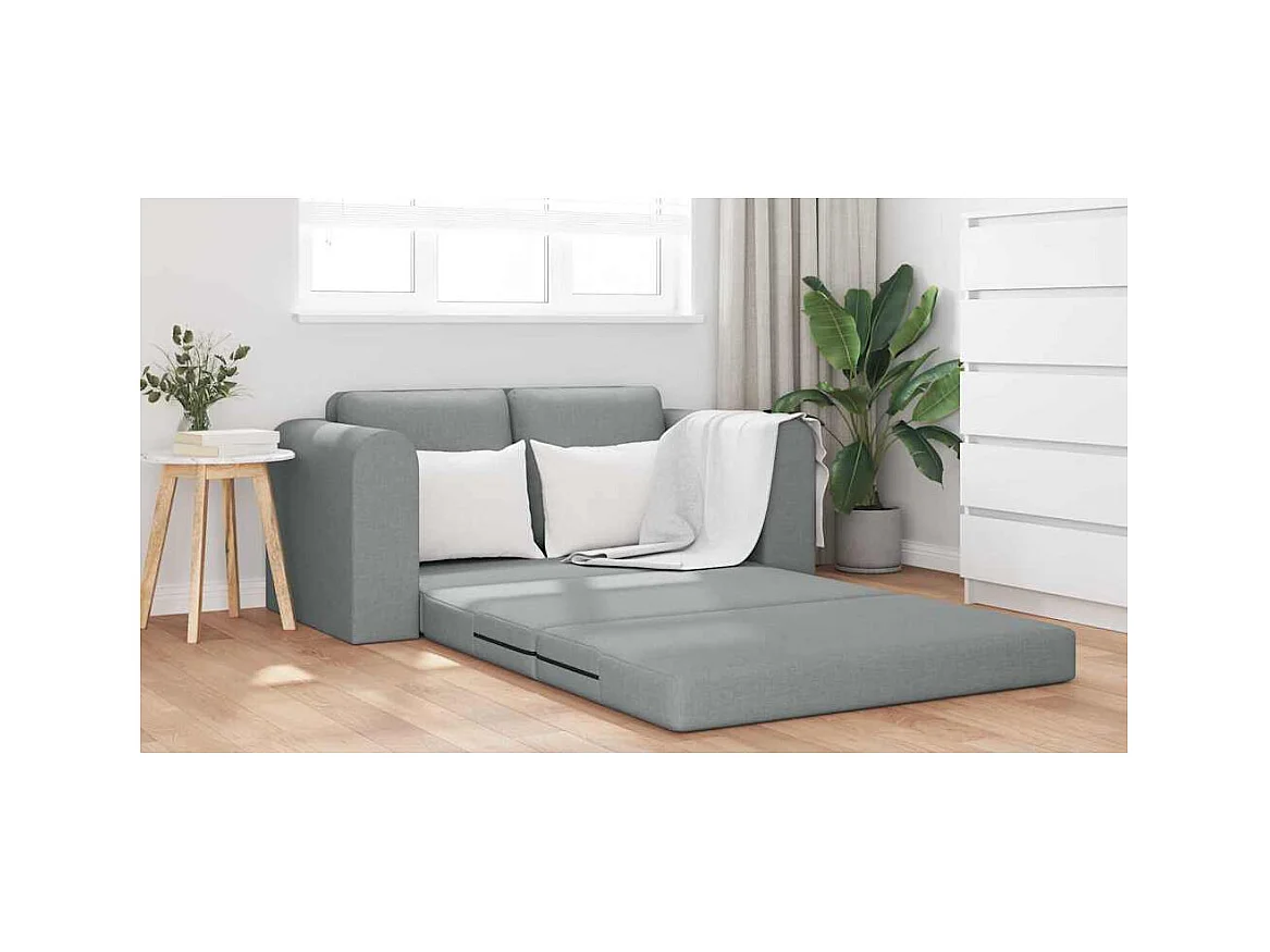 Divano letto grigio chiaro 148 x 71 x 83 cm tessuto