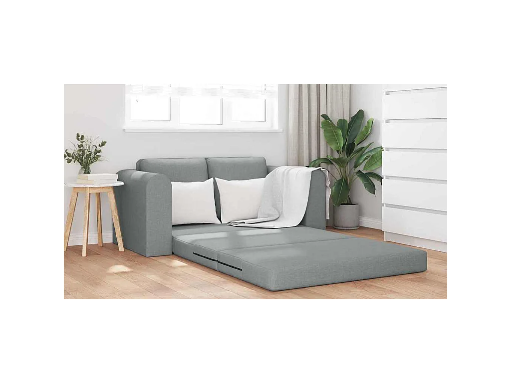 Divano letto grigio chiaro 148 x 71 x 83 cm tessuto